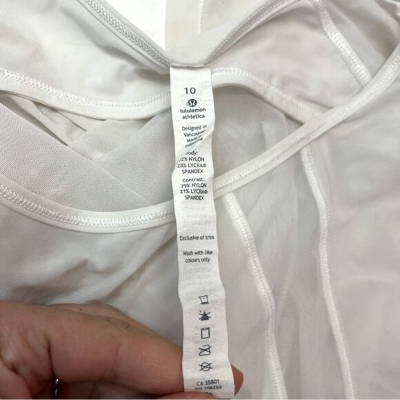 Lululemon If You're Lucky Long Sleeve Tee II - White, size 10 - Picture 13 of 15